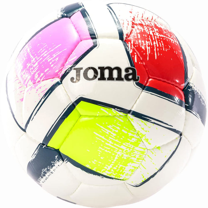 Joma 400649.203 Dali II, Fussball, Weiss/Mehrfarbig (Fuchsia, Rot, Neongelb), Grösse 5
