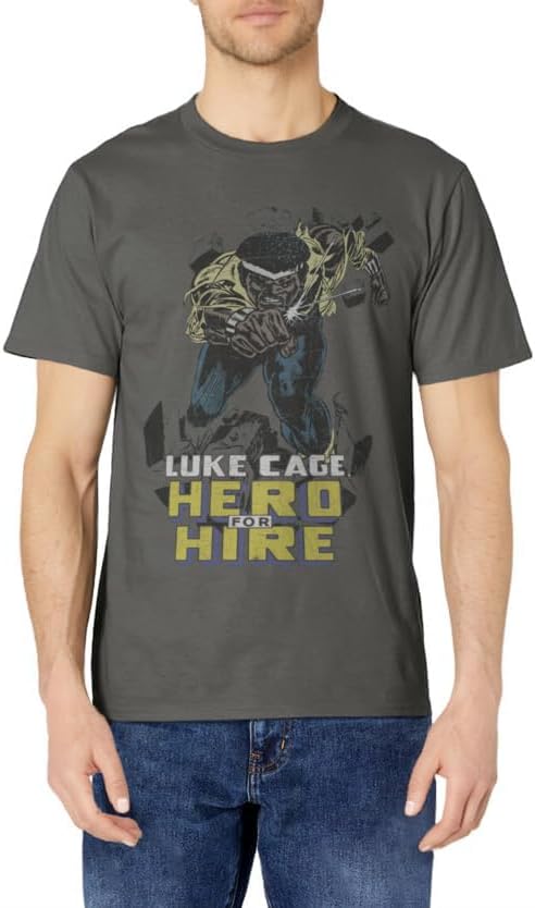 Womens Marvel Heroes For Hire Luke Cage Graphic T-Shirt XL Baby Blue