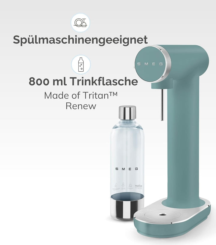 Smeg SKC01WHM Soda Maker, rutschfeste Füsse, platzsparendes Design, 800 ml, Mattweiss Einheitsgrösse