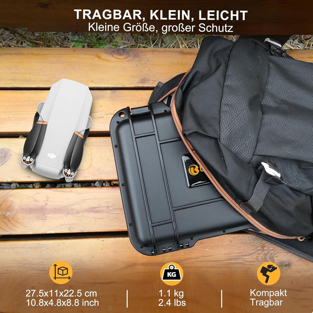 LEKUFEE Kompakte Tragbare wasserdichte Koffer für DJI Mini 4K/Mini 2 SE/2 Drohne und Zubehör (Nur Ko