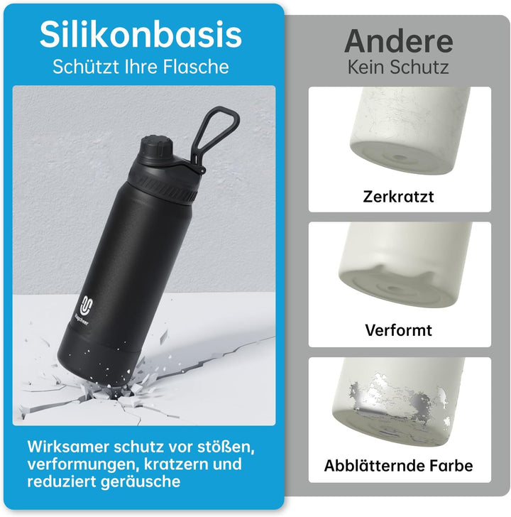 magcheer Isolierte Edelstahl Trinkflasche 750ml mit Griff | BPA-Frei &amp; Auslaufsichere Isolierte Ther