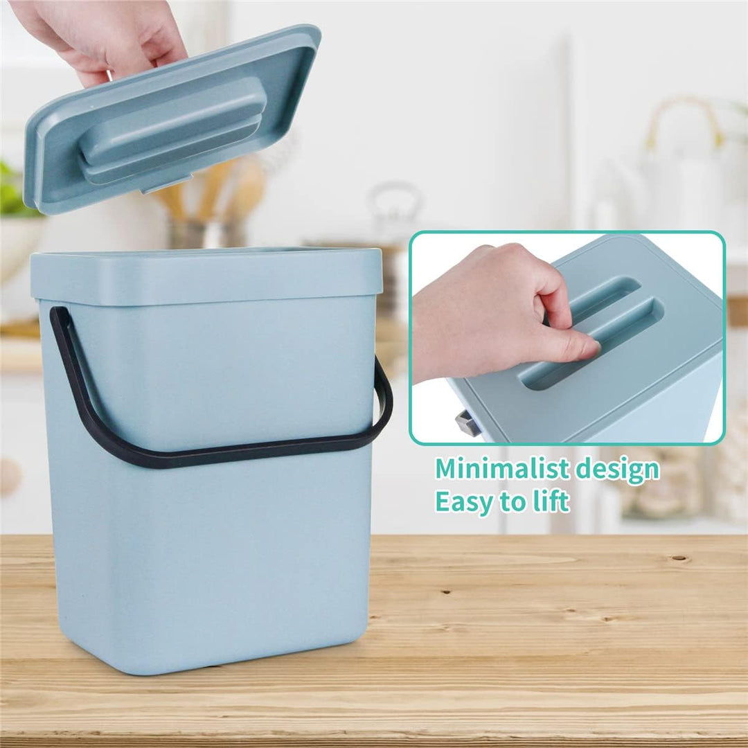 Spesh Biomülleimer Küche 2er-Set(5L+3L) Kunststoff Komposteimer Geruchsdicht Aufhängbar Abfalleimer