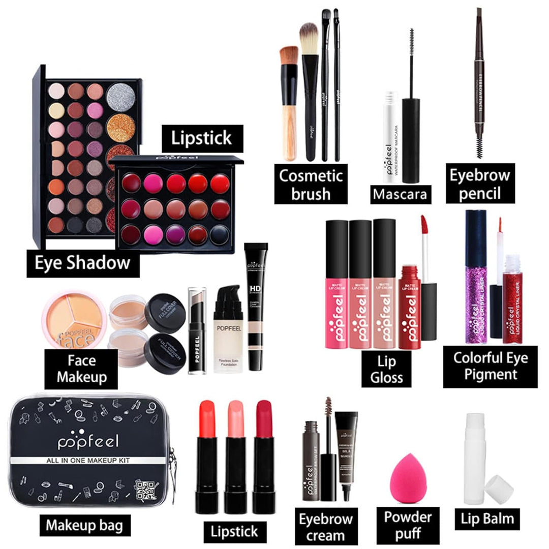 CHSEEO Schmink Geschenkset Make-Up Set Kosmetik Makeup Paletten Schminkkoffer Schminke für Gesicht,