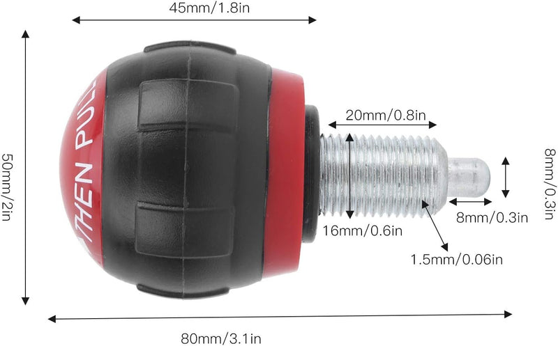 Zugstift Federstifte 5 Stück 50x45mm M16 Fitness Pop Zugstiftknopf Release Synthetischer Kartongriff