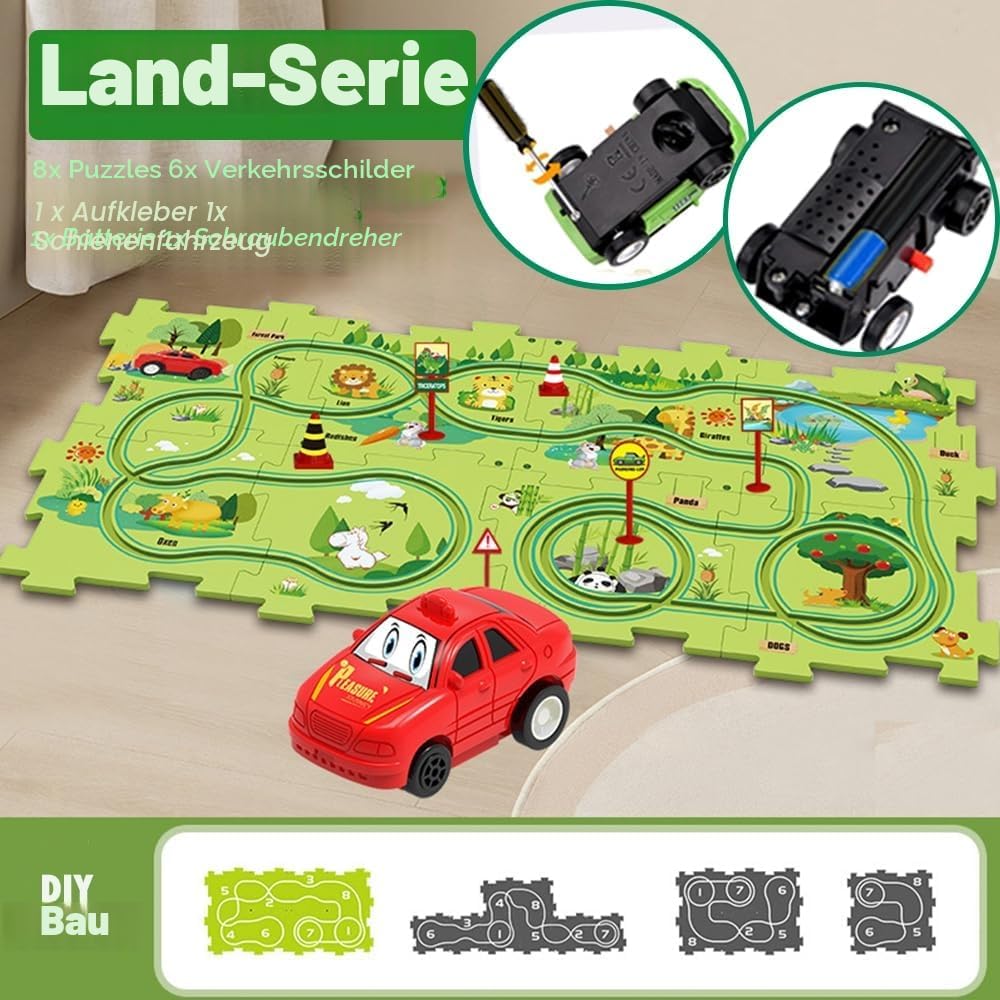 Auto Spielzeug Autorennbahn Spielzeugauto 8pcs DIY-Puzzlebahn für Kinderspielzeug DIY-Route Cars Spi
