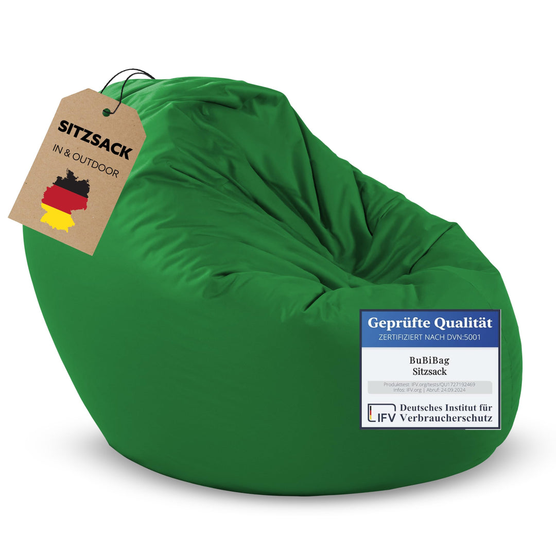 BuBiBag 2in1 Sitzsack L - XXL mit Füllung für Kinder & Erwachsene, Gaming Beanbag & Bodenkissen für