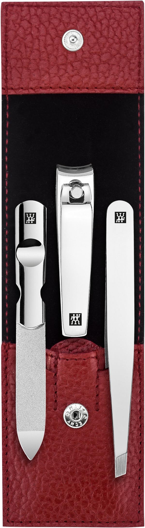 ZWILLING Maniküre-Set (3 teilig, Nagelpflege und Pediküre, Echleder Etui, mit Nagelknipser), Edelsta