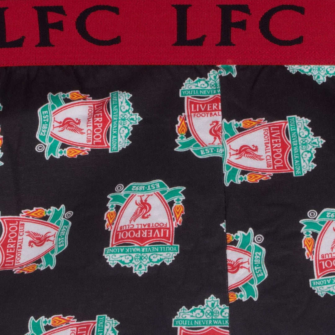 Liverpool FC Herren Lounge- und Pyjamahose mit Bund - 100% Baumwolle XXL Schwarz, XXL Schwarz