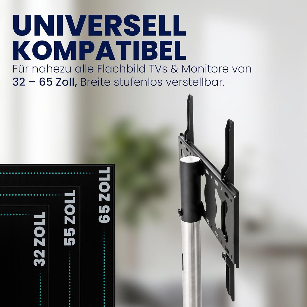 CLP TV Standfuss universal 55 65 75 Zoll, modern, eckig, Metallgestell, für grosse Fernseher, Stabil