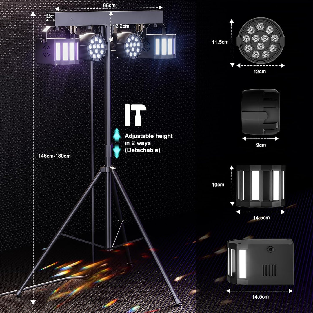GdjRttk 60W stage-bar-licht Derby + RGBW DJ par Scheinwerfer mit lichtstativ und Fernbedienung, disc