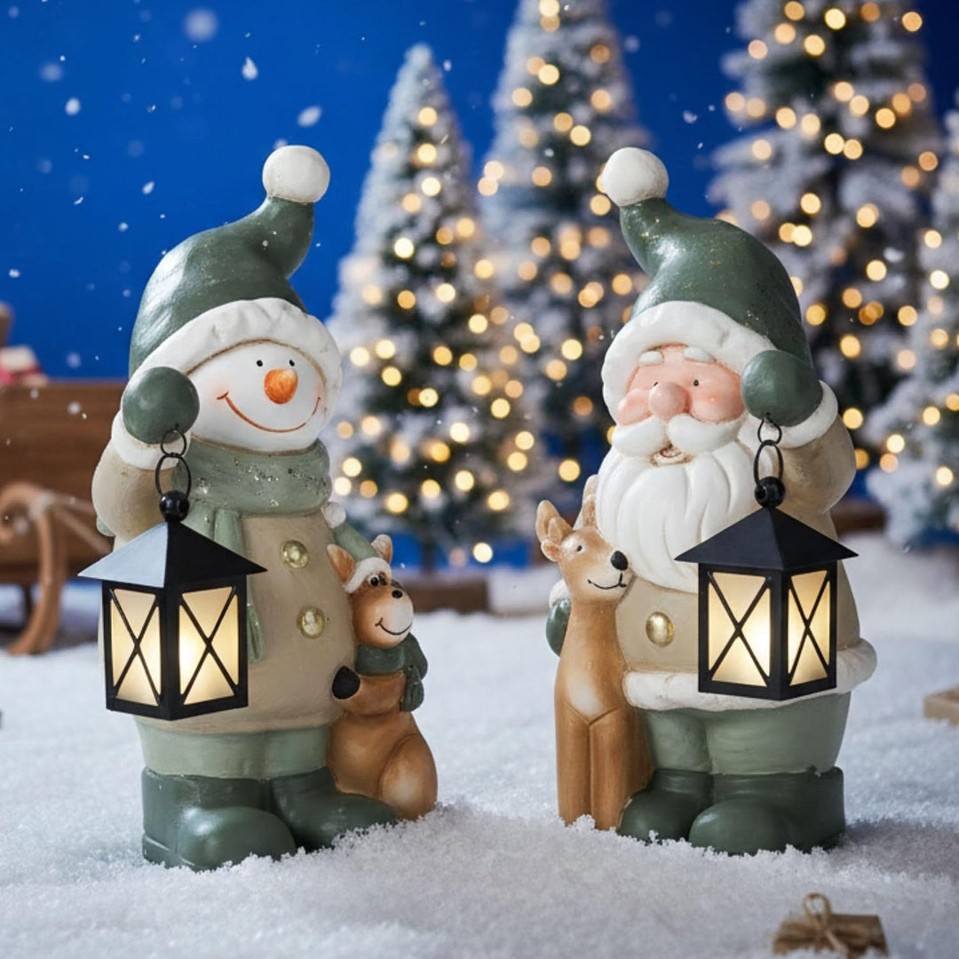 Weihnachtsdeko Figuren Gross 42cm Weihnachtsfiguren Beleuchtet Innen LED Figuren Weihnachten mit Tim