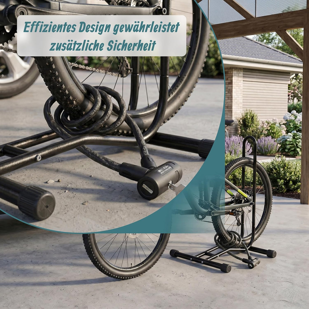 Relaxdays Fahrradständer, 29 Zoll, Reifenbreite bis 6,5 cm, Vorder- &amp; Hinterrad, Boden, 1 Fahrrad, R