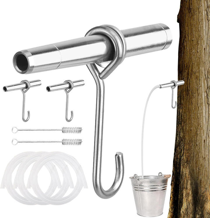 Ahornsirup Zapfhähne Set, Ahornbaum Extraktor Werkzeug Set, Wiederverwendbare Edelstahl Ahornsirup Z
