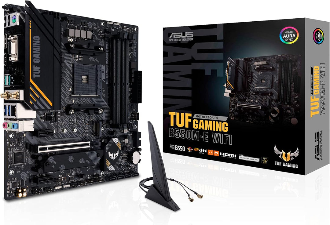 ASUS TUF Gaming B550M-E (Wi-Fi) Gaming Mainboard Sockel AM4 (micro-ATX, Ryzen, PCIe 4.0, WiFi6, 2x M