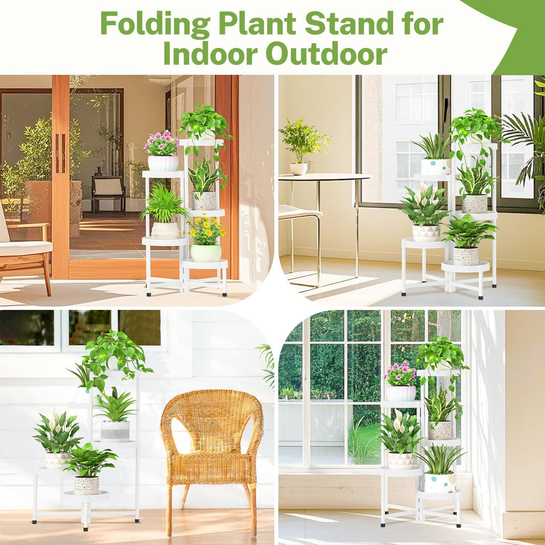 iDavosic.ly Pflanzenständer Metall Kunststoffe mit 5 Ebenen, Blumenständer Plant Stand Indoor Outdoo