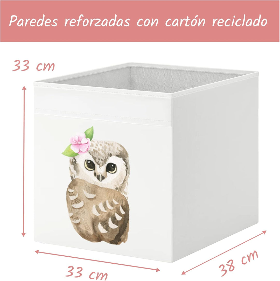 Aufbewahrungsbox mit faltbarem Design, Organisation für Spielzeug, Mädchen, Tiere (Eule Mädchen)
