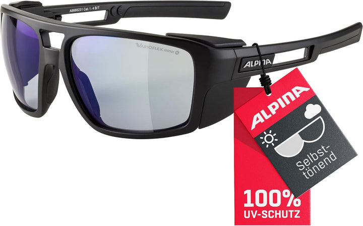 ALPINA SKYWALSH V - Selbsttönende, Bruchfeste & Beschlagfreie Sport- & Fahrradbrille Mit 100% UV-Sch