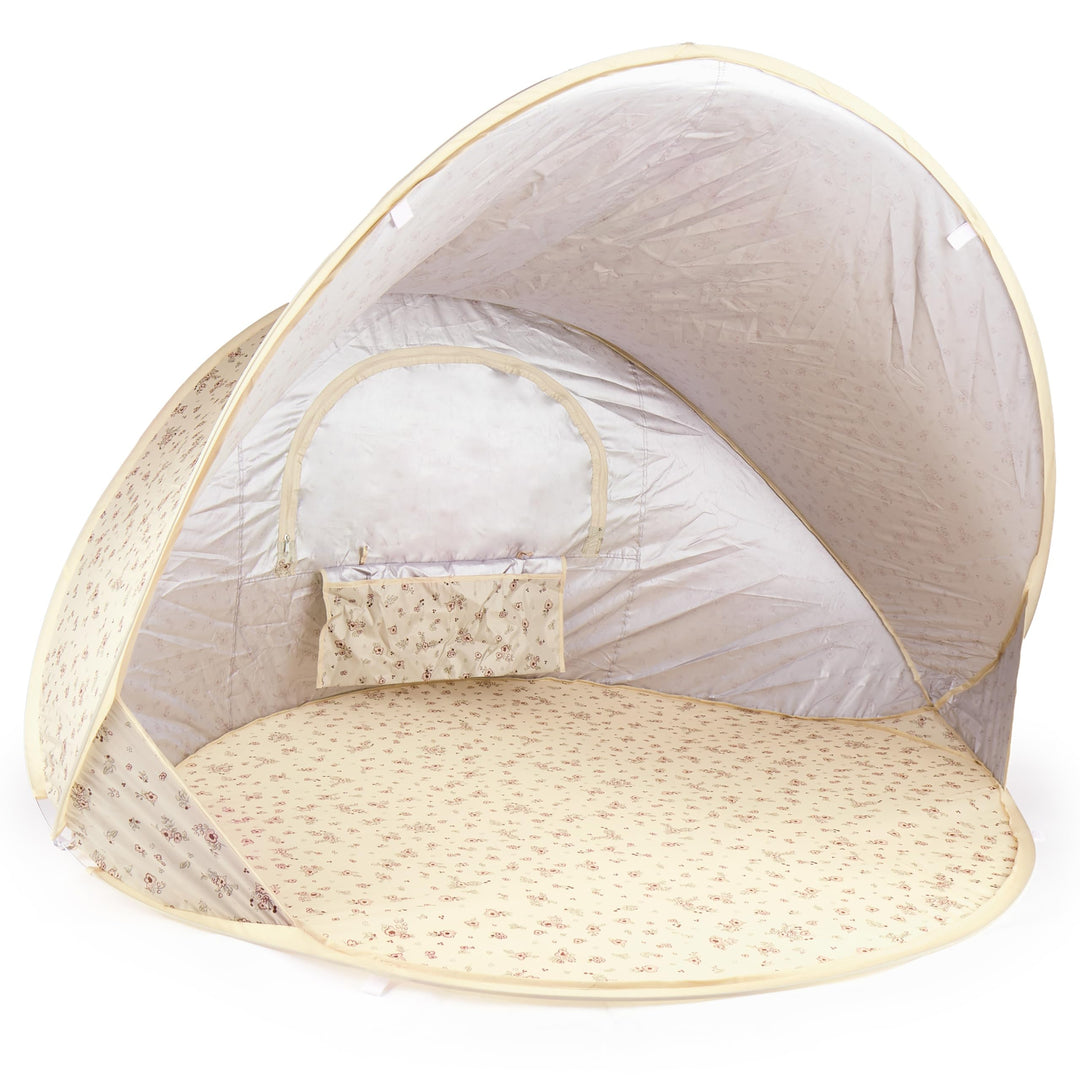 Bieco Ella Pop-up Strandmuschel Vintage Flowers | UV-Schutz 40+ | Strandmuschel Pop Up Baby Zubehör