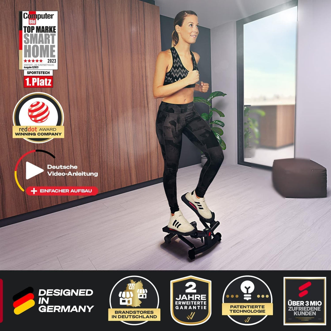 Sportstech 2in1 Twister Stepper mit Power Ropes - Deutsche Qualitätsmarke - STX300 Drehstepper & Sid