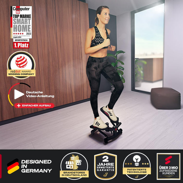 Sportstech 2in1 Twister Stepper mit Power Ropes - Deutsche Qualitätsmarke - STX300 Drehstepper & Sid