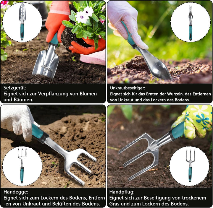 Gartengeräte, Gartengeräte-Set, Leichte Aluminiumlegierung Rostbeständig, Gartengeräte-Set, ideale G
