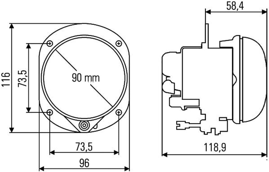 HELLA - Halogen-Fernscheinwerfer - 90mm Essential - SAE/E1 2680/ECE-R87/ECE-R112 - 12V - 1F0 010 293