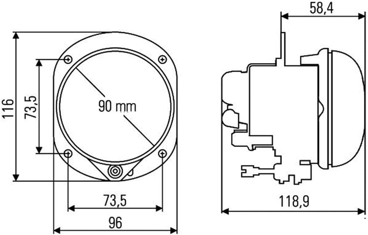 HELLA - Halogen-Fernscheinwerfer - 90mm Essential - SAE/E1 2680/ECE-R87/ECE-R112 - 12V - 1F0 010 293