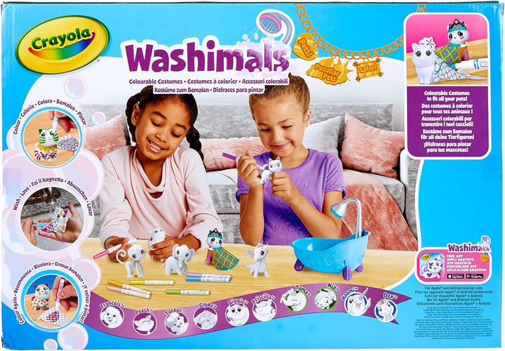 Crayola - Washimals, Super Masken- und Kostüm-Set, zum Bemalen und Baden der Jungtiere, Spiel und Ge