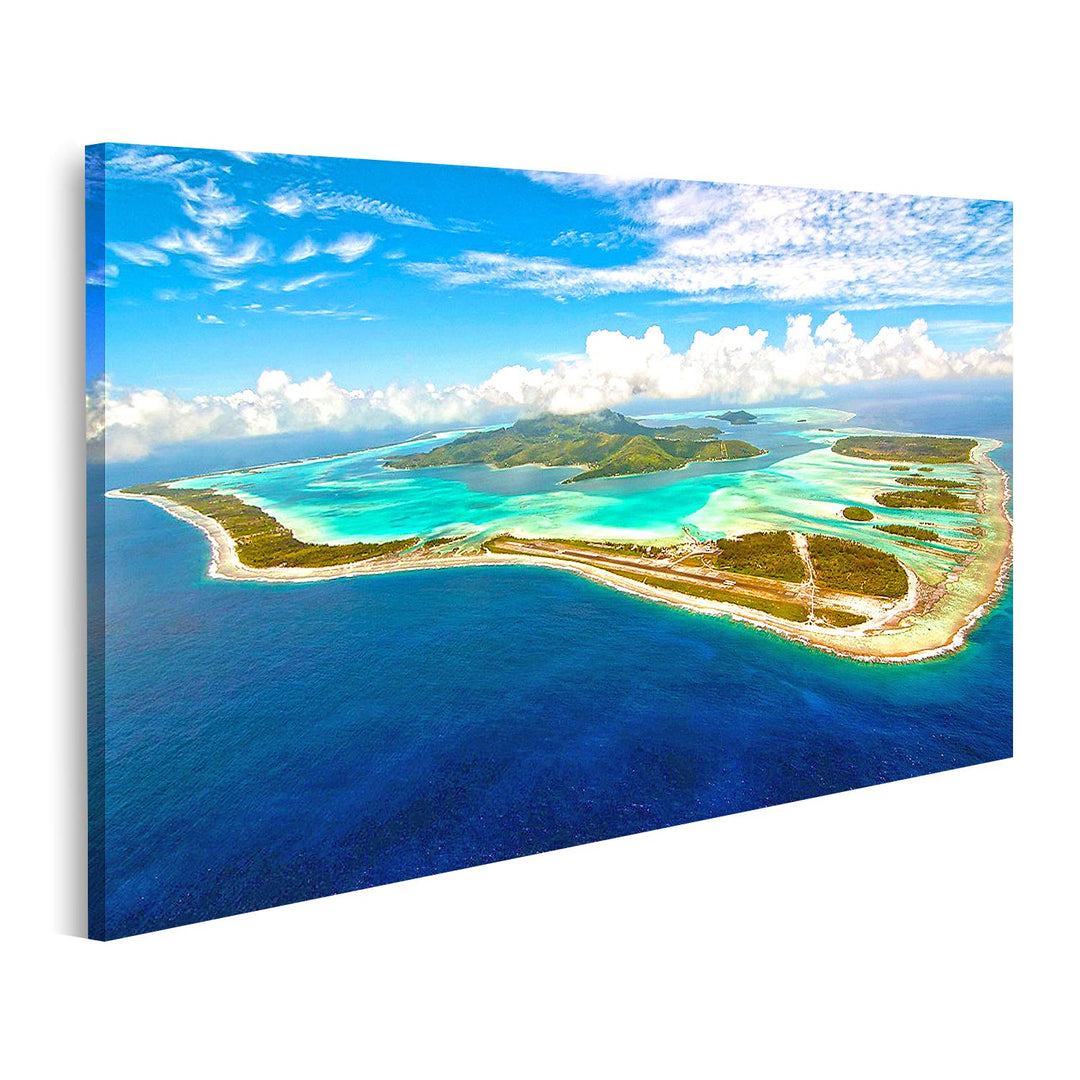 islandburner Bild auf Leinwand Bora Bora Insel Bilder Wandbilder Poster Leinwand 100x57cm, Leinwand