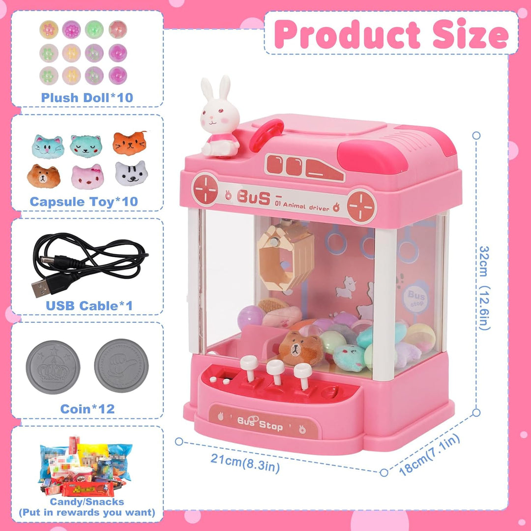Mini Greifmaschine Candy Doll Mit Lenkrad Gachapon Grabber Süssigkeiten Greifautomat mit Münzschiebe