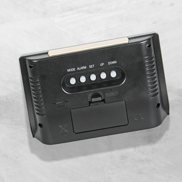 FICHTEC - Digitaler Wecker 13cm Funkgesteuerter Wecker - LCD-Bildschirm mit Blauer Hintergrundbeleuc