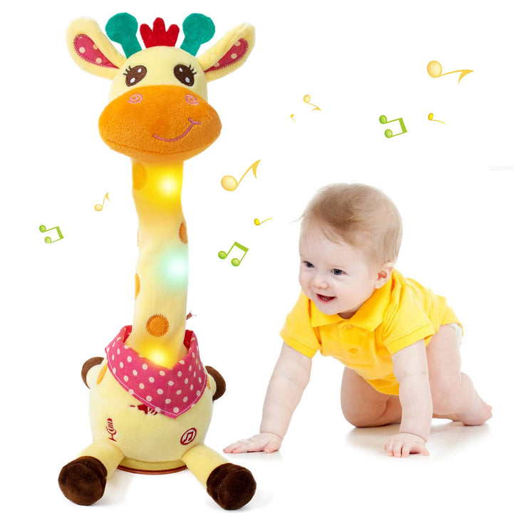 Edencomer Sprechende Giraffe Kuscheltier, Singender Tanzender Giraffe Spielzeug Nachsprechen, Lautst