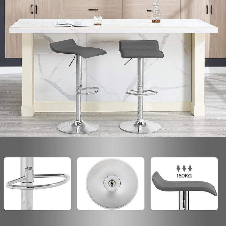 WOLTU 4er Set Barhocker Design Stuhl Drehstuhl Tresenstuhl，stufenlose Höhenverstellung, verchromter