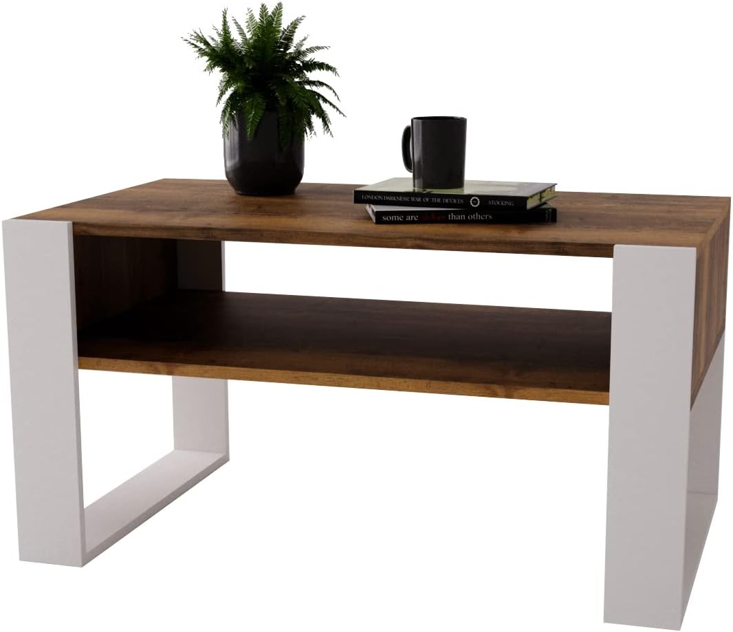 MRBLS Couchtisch – modernes rustikales Design – Wohnzimmer-Tisch Beistelltisch Kaffeetisch Sofatisch