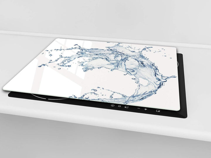 Küchenbrett aus Hartglas und Induktionskochplattenabdeckung – Schneideplatten SINGLE mit 60 x 52 cm