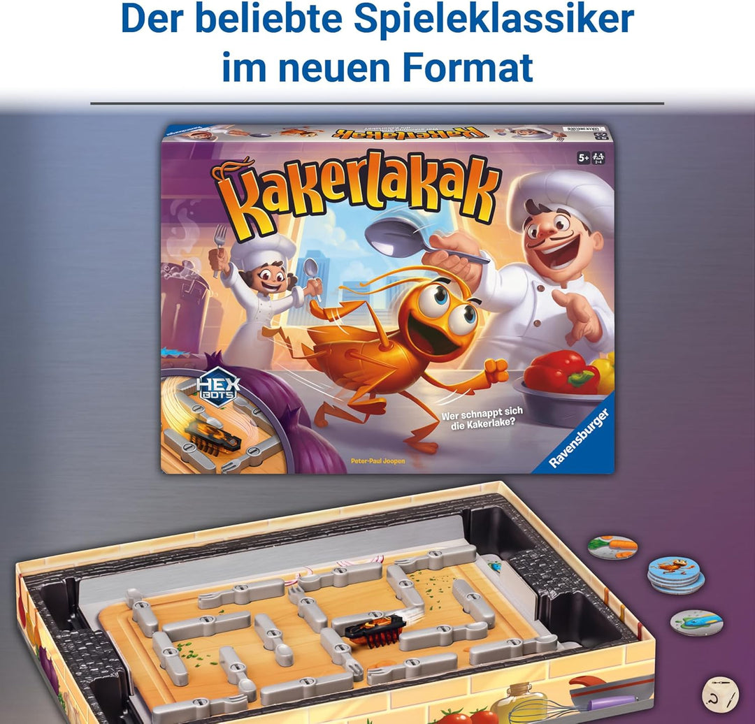 Ravensburger 20800 - Kakerlakak - Aktionsspiel mit elektronischer Kakerlake, Kinderspiele ab 5 Jahre