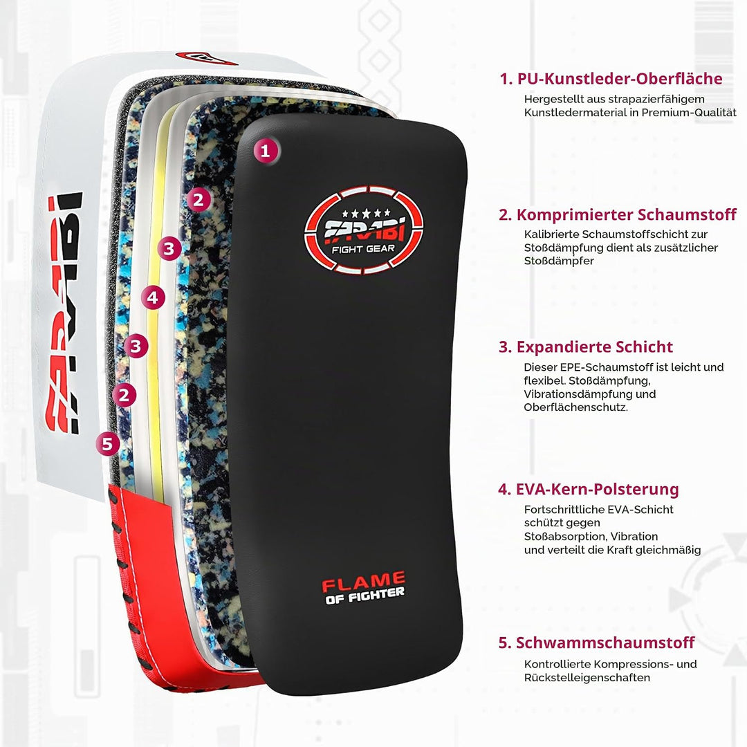 Farabi Sports schlagpolster für Coaching, Training, Kickboxen Curved Kick Pads, schlagpolster Kampfs