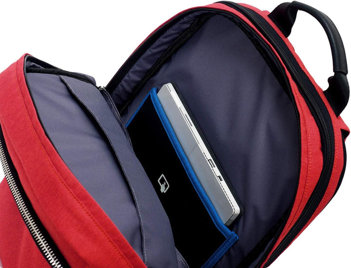Invicta Biz L Bürorucksack - Rot - Laptopständer bis 15,6 Zoll - USB-Adapter - Arbeit Rot Iv L, Rot