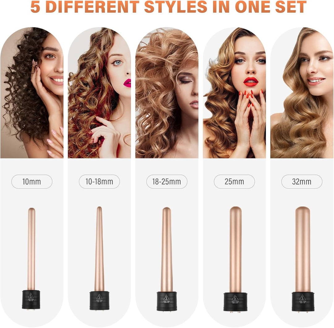 5 in 1 Lockenstab Set Grosse Locken Einstellbare Temperatur Keramikbeschichtung Multifunktions Austa