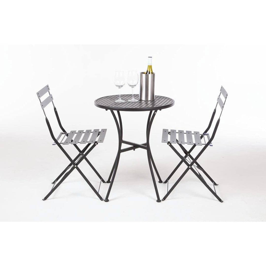 Bolero Bistrotisch aus Stahl, gemustert, rund, für Restaurant, Bar, Café, Schwarz
