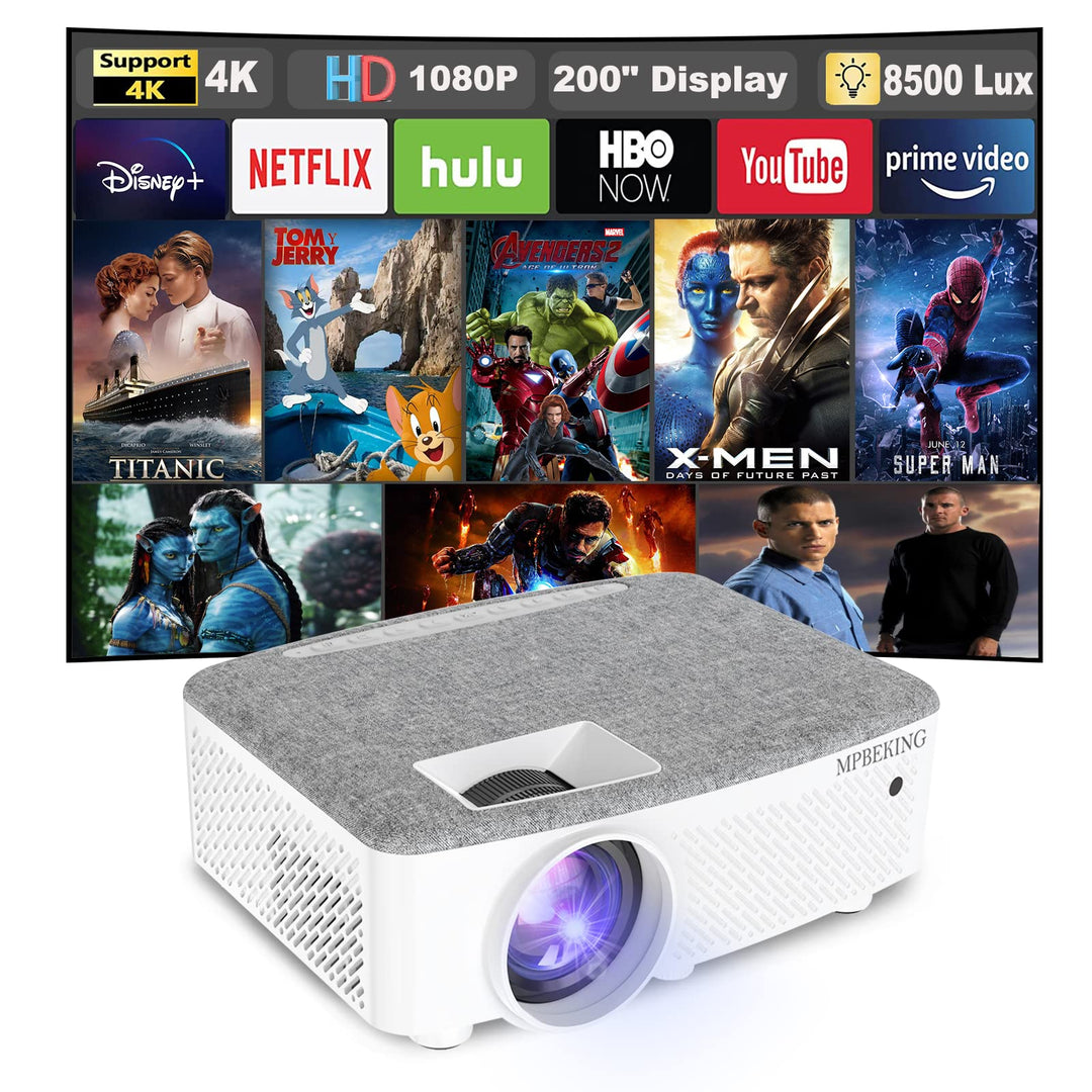 Mini-Projektor, tragbar, 1080P, Native, Film-Handy-Projektor, 8500 Lumen, 500 cm Display, kompatibel