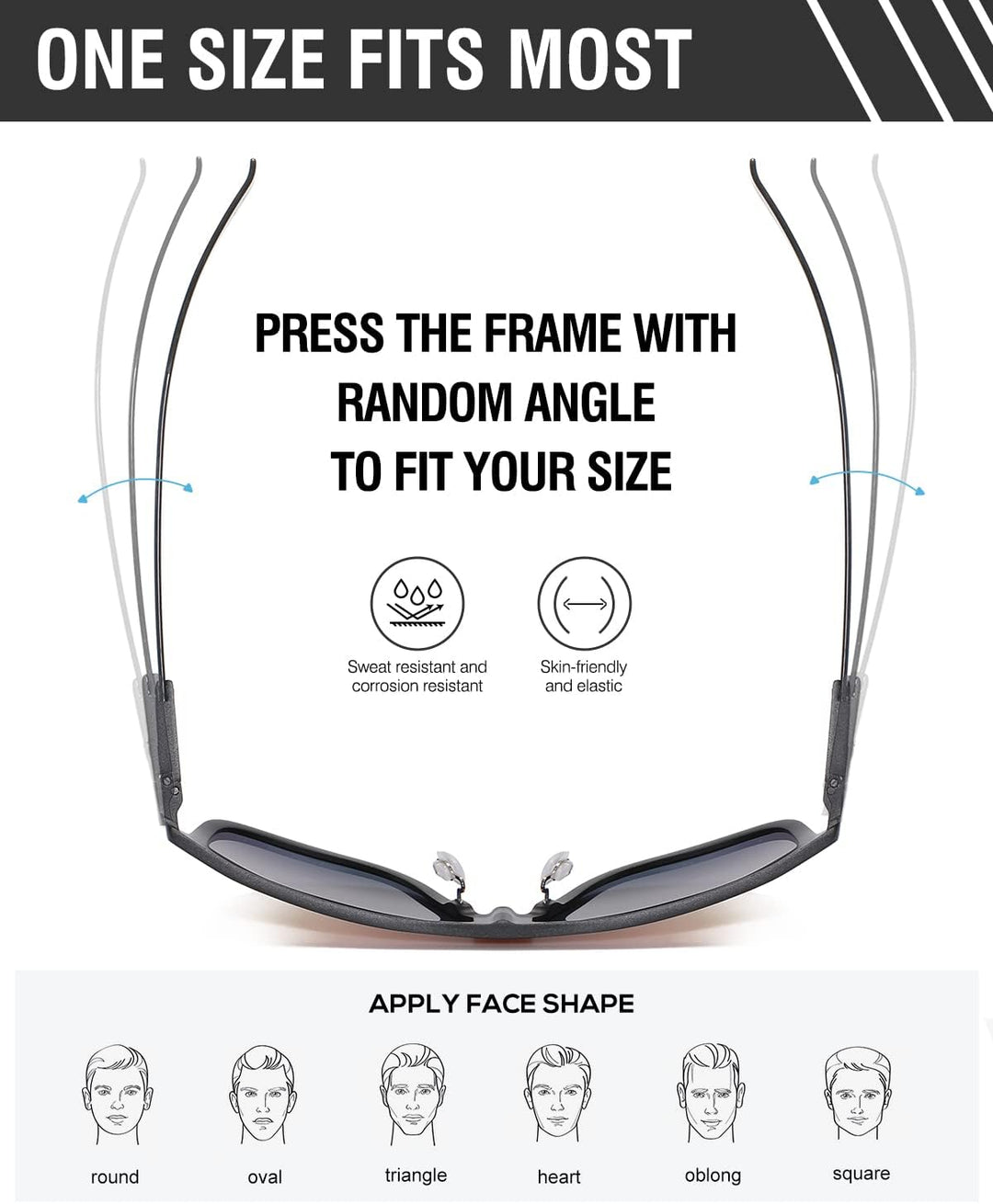 DUCO Herren Sonnenbrille Polarisierte Quadrat Sonnenbrille für Herren Carbon Fiber Tempel Sonnenbril