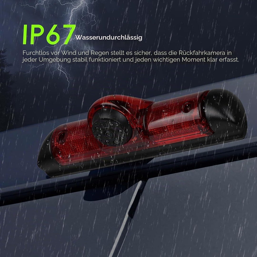 SIXWIN 720P Rückfahrkamera mit Bremsleuchte, Auto Rückfahrkamera für FIAT Ducato Late 3 Gen/Peugeot