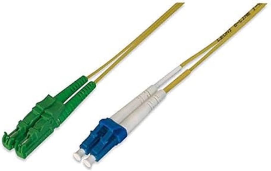 DIGITUS AL-9E2000LC-02I – Glasfaserkabel OS2 – 2 m – E2000 (APC) zu LC (UPC) – Duplex LWL Kabel – 1/