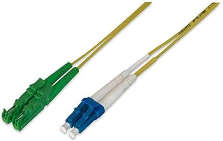 DIGITUS AL-9E2000LC-02I – Glasfaserkabel OS2 – 2 m – E2000 (APC) zu LC (UPC) – Duplex LWL Kabel – 1/