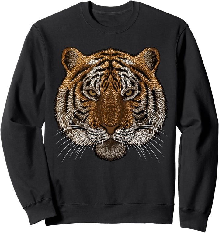 Tiger Face Fearless Tiger Head Roaring Animal Kids Boys Sweatshirt