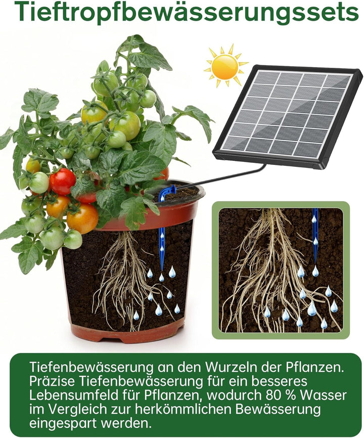 Biling Solar Bewässerungssystem Balkon 15M Bewässerungssystem Solar Tröpfchenbewässerung Automatisch