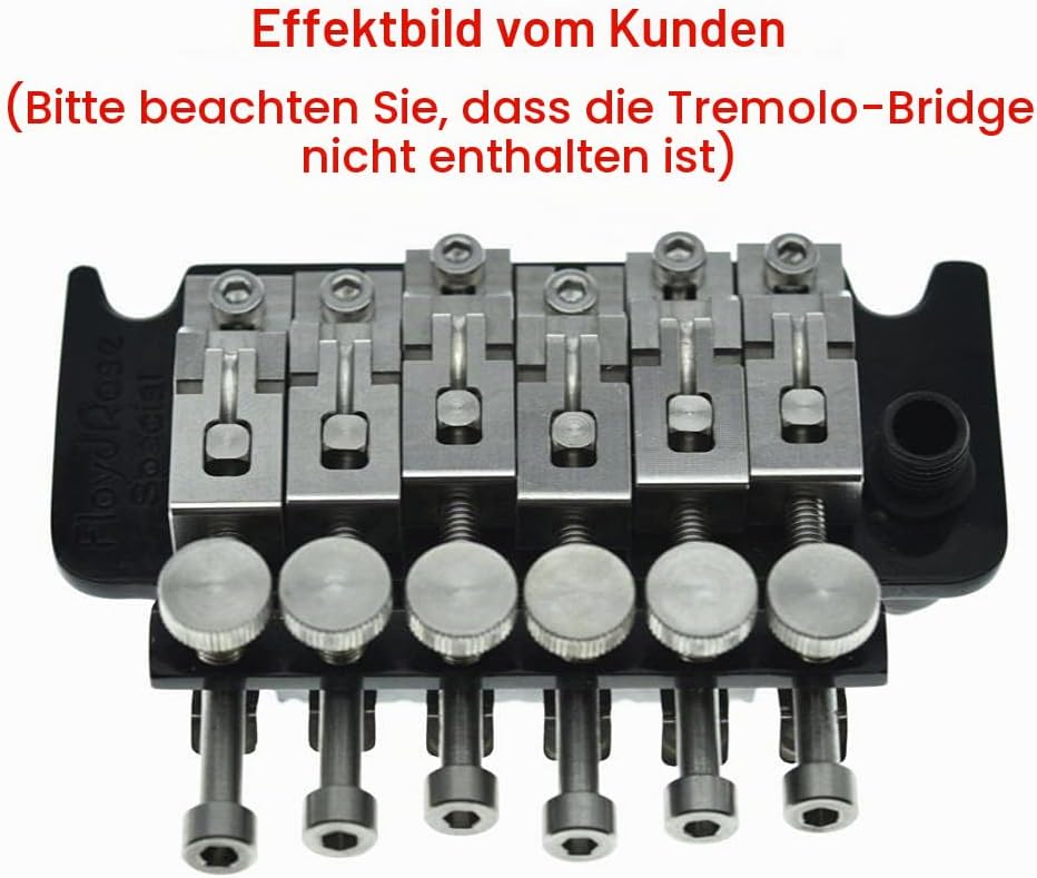 KAISH Tremolo-Steg-Sattel und Schrauben für Floyd Rose Tremolos aus Edelstahl mit doppelter Verriege