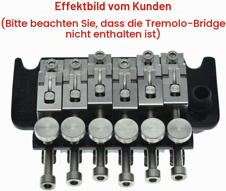 KAISH Tremolo-Steg-Sattel und Schrauben für Floyd Rose Tremolos aus Edelstahl mit doppelter Verriege