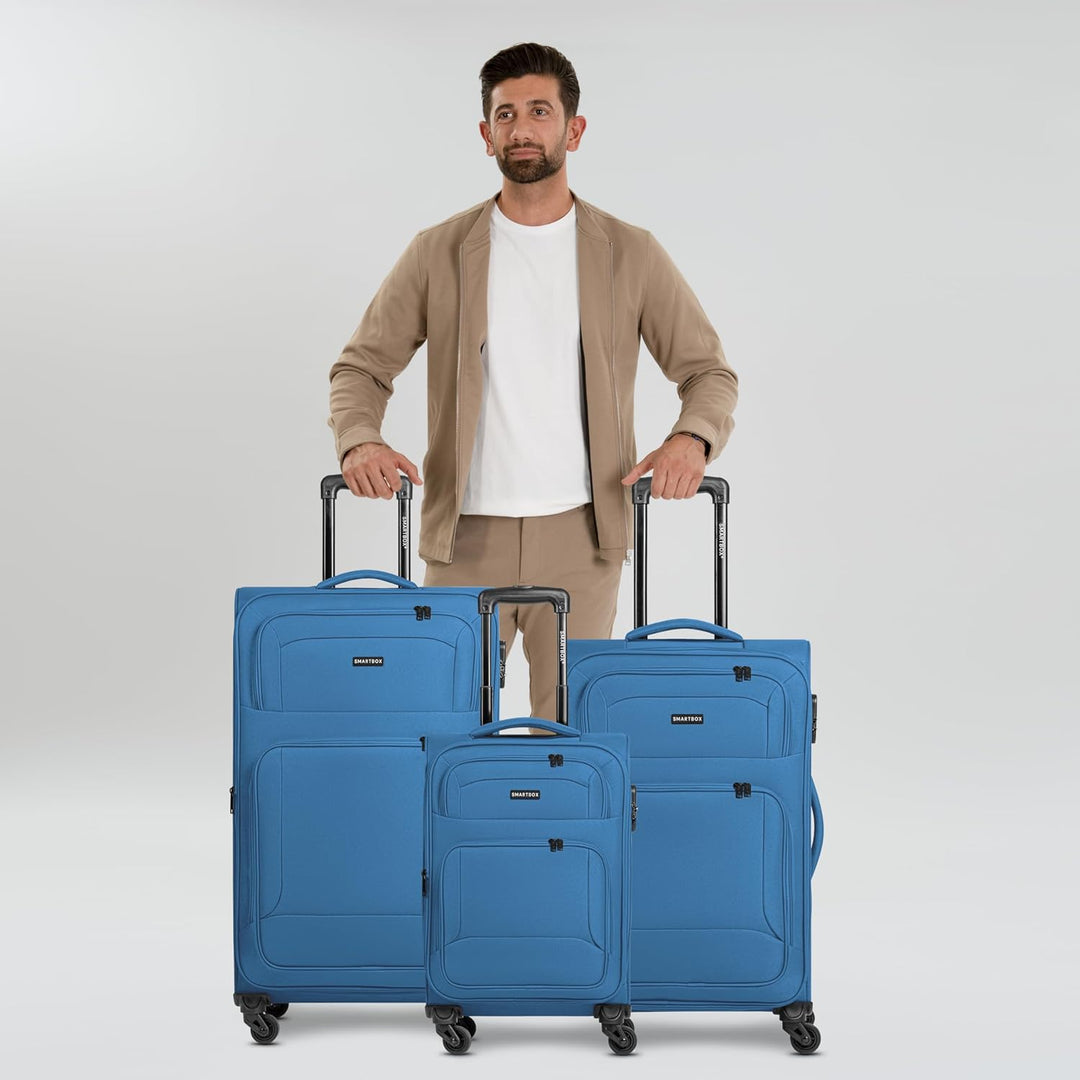 SMARTBOX Weichgepäck Koffer-Set 3-teilig für Damen & Herren | leichte & stabile Reise-Trolleys, hoch